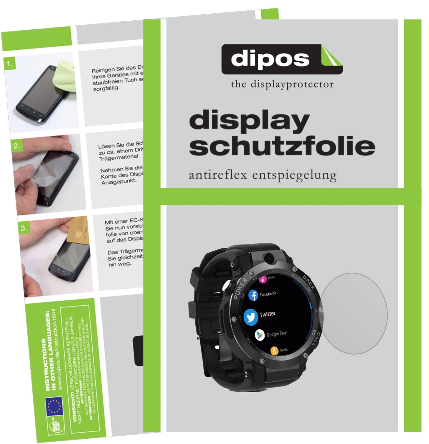 Matte Displayschutzfolie von dipos passend für Zeblaze Thor S, präziser Zuschnitt und blasenfrei montiert