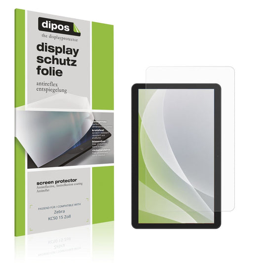 Matte Displayschutzfolie von dipos passend für Zebra KC50 15 Zoll, präziser Zuschnitt und blasenfrei montiert