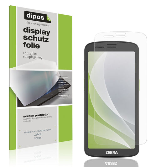 Matte Displayschutzfolie von dipos passend für Zebra TC201, präziser Zuschnitt und blasenfrei montiert