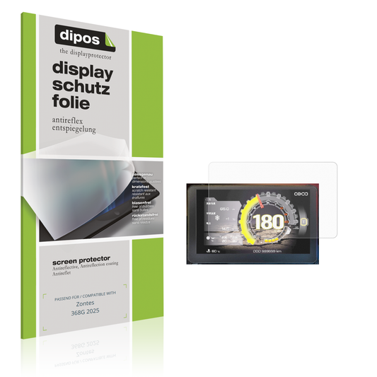 Matte Displayschutzfolie von dipos passend für Zontes 368G 2025, präziser Zuschnitt und blasenfrei montiert
