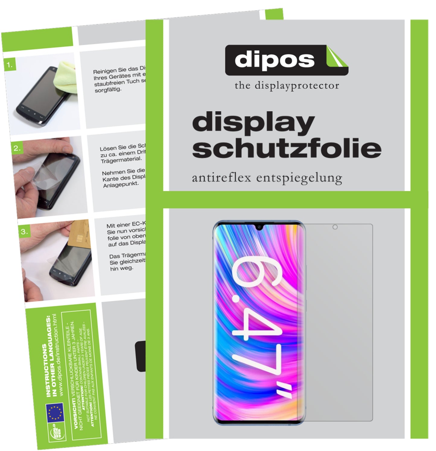 Matte Displayschutzfolie von dipos passend für ZTE Blade 20 Pro 5G, präziser Zuschnitt und blasenfrei montiert