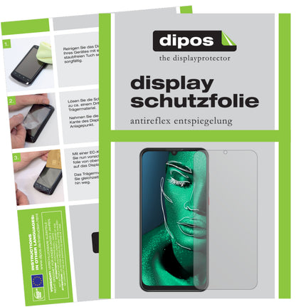 Matte Displayschutzfolie von dipos passend für ZTE Blade V10, präziser Zuschnitt und blasenfrei montiert