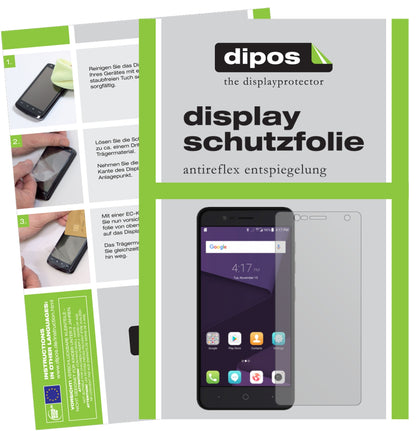 Matte Displayschutzfolie von dipos passend für ZTE Blade V8 Mini, präziser Zuschnitt und blasenfrei montiert