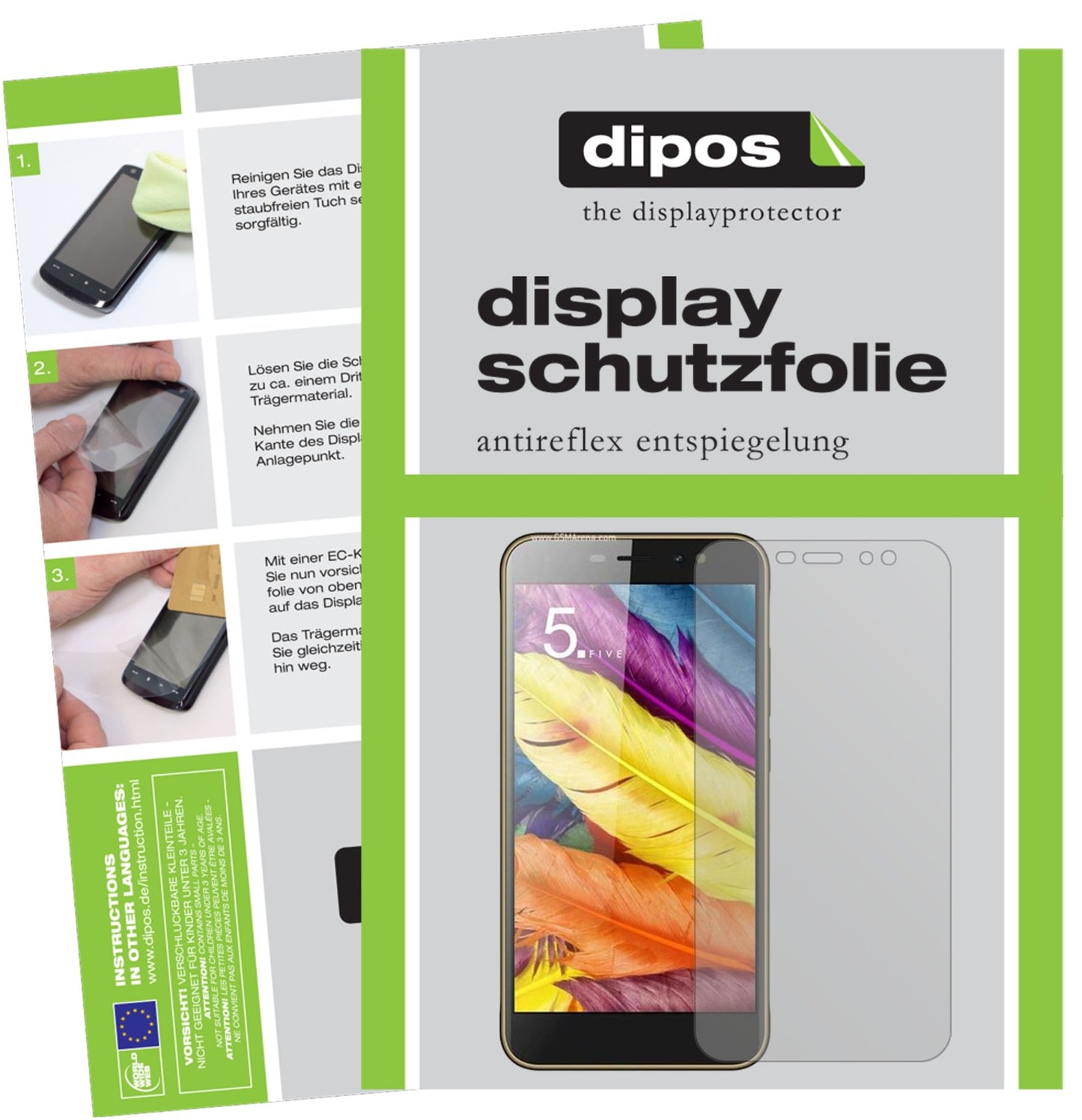 Matte Displayschutzfolie von dipos passend für ZTE Nubia N1 Lite, präziser Zuschnitt und blasenfrei montiert