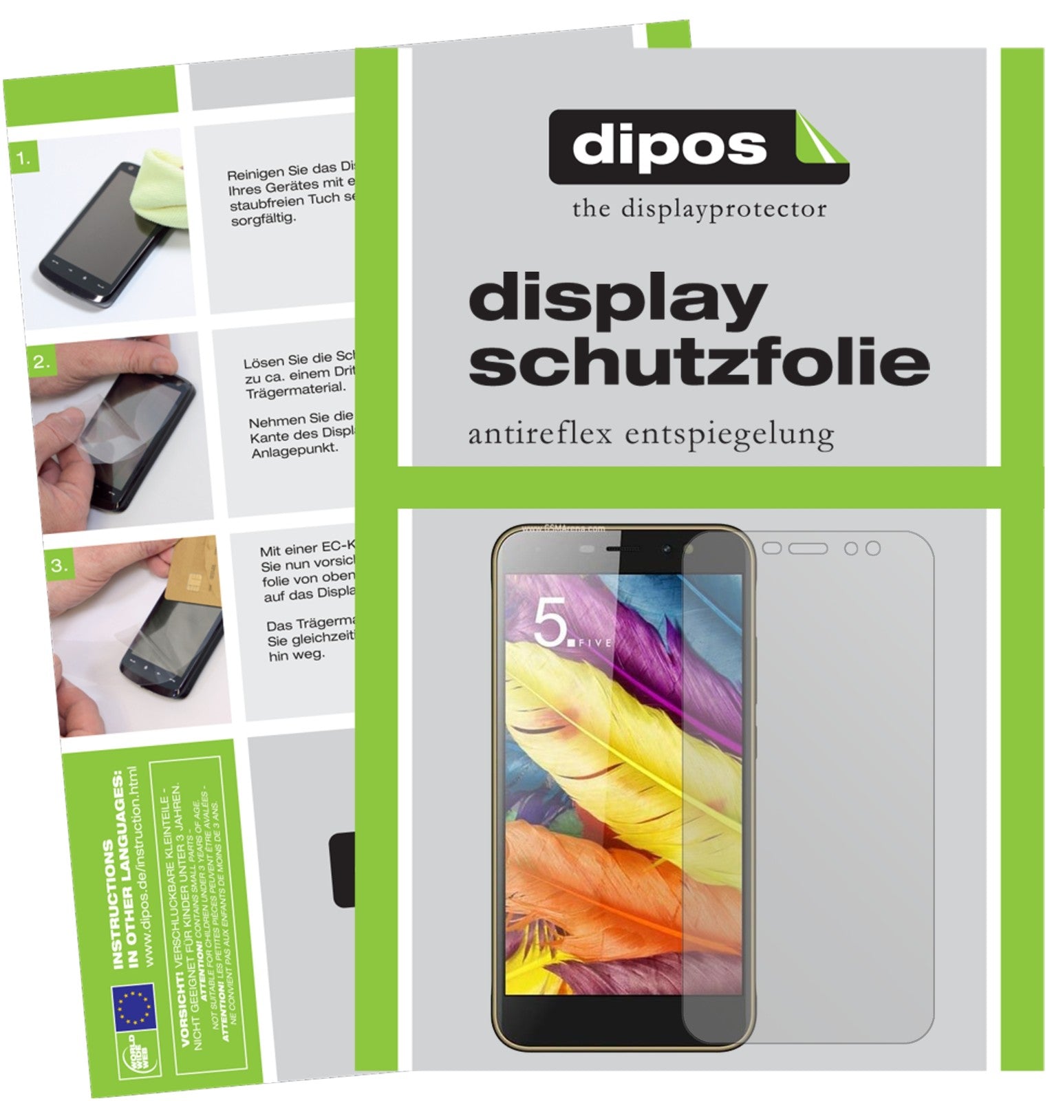 Matte Displayschutzfolie von dipos passend für ZTE Nubia N1 Lite, präziser Zuschnitt und blasenfrei montiert