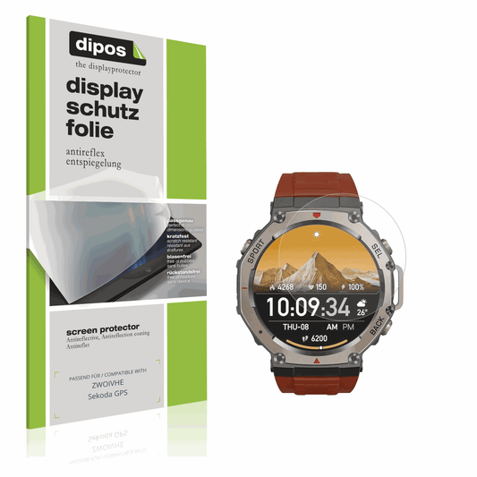 Matte Displayschutzfolie von dipos passend für ZWOIVHE Sekoda GPS, präziser Zuschnitt und blasenfrei montiert