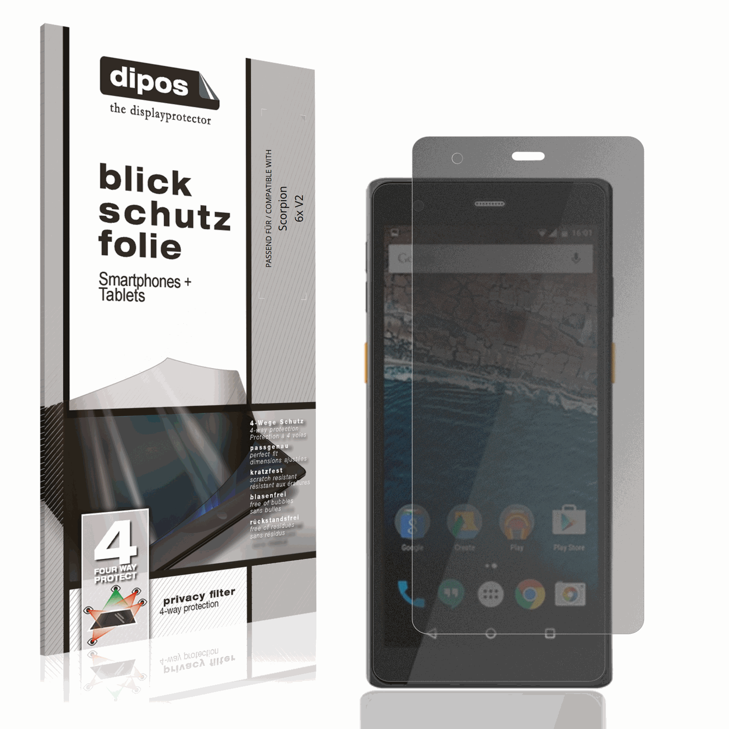 Blickschutzfolie von dipos passend für Scorpion 6x V2, präziser Zuschnitt und blasenfrei montiert