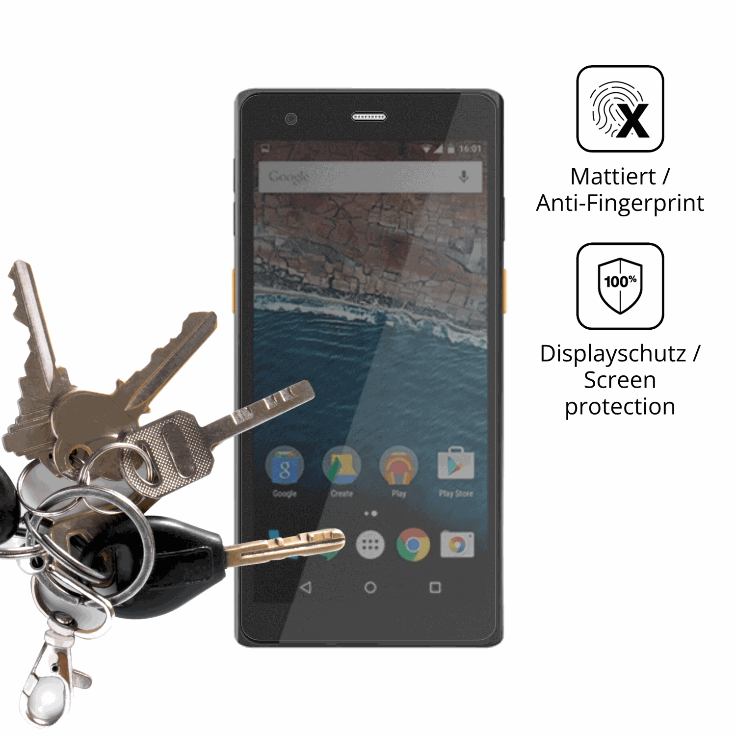 dipos Displayschutz für Scorpion 6x V2, mattierte Oberfläche, Blickschutzfilter und perfekter Passform