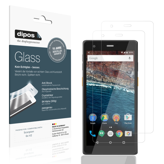 Klare Displayschutzfolie von dipos passend für Scorpion 6x V2, 9H kratzfest und blasenfrei montiert