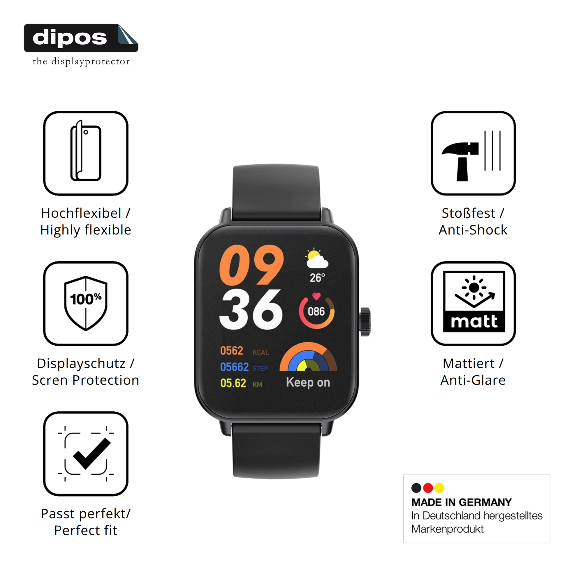 Displayschutz hergestellt in Deutschland, höchste Qualität made in Germany