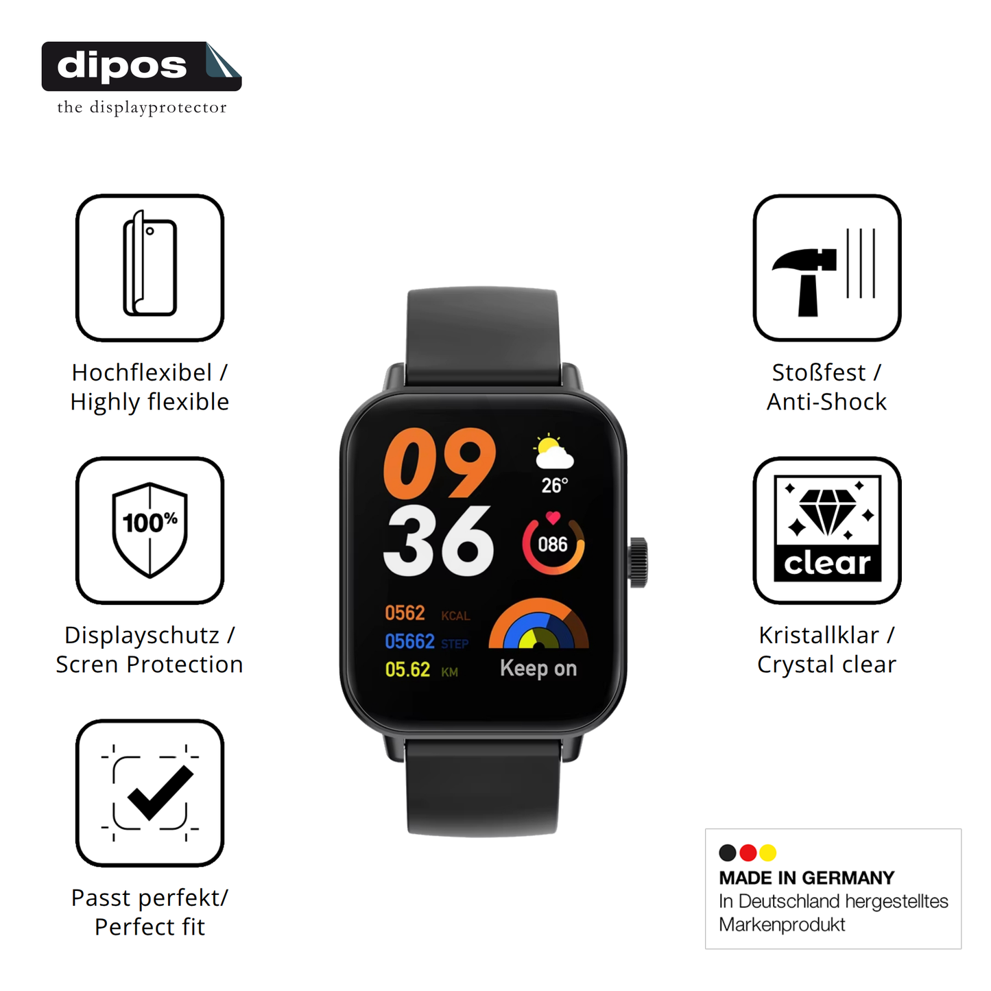 Displayschutz hergestellt in Deutschland, höchste Qualität made in Germany