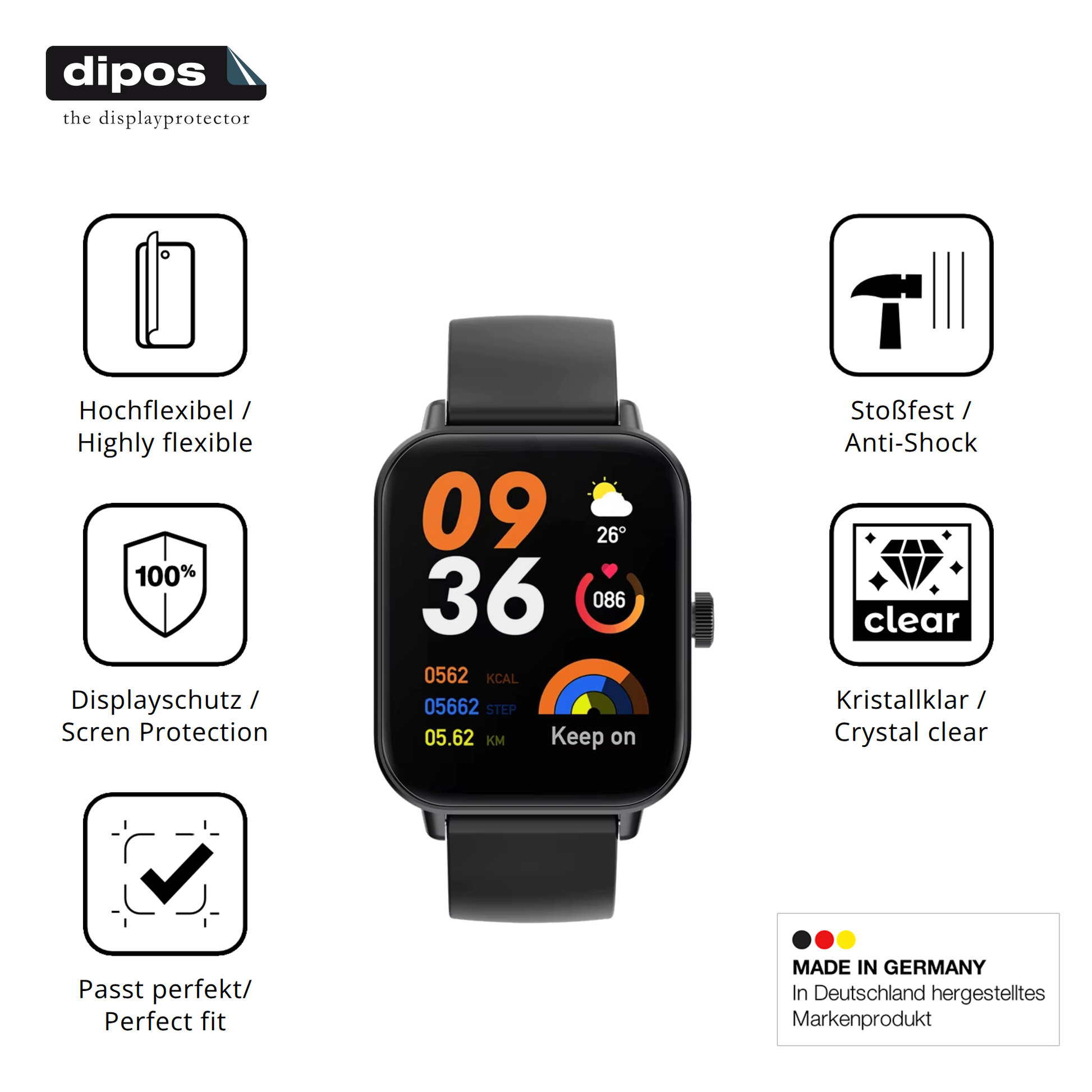 Displayschutz hergestellt in Deutschland, höchste Qualität made in Germany