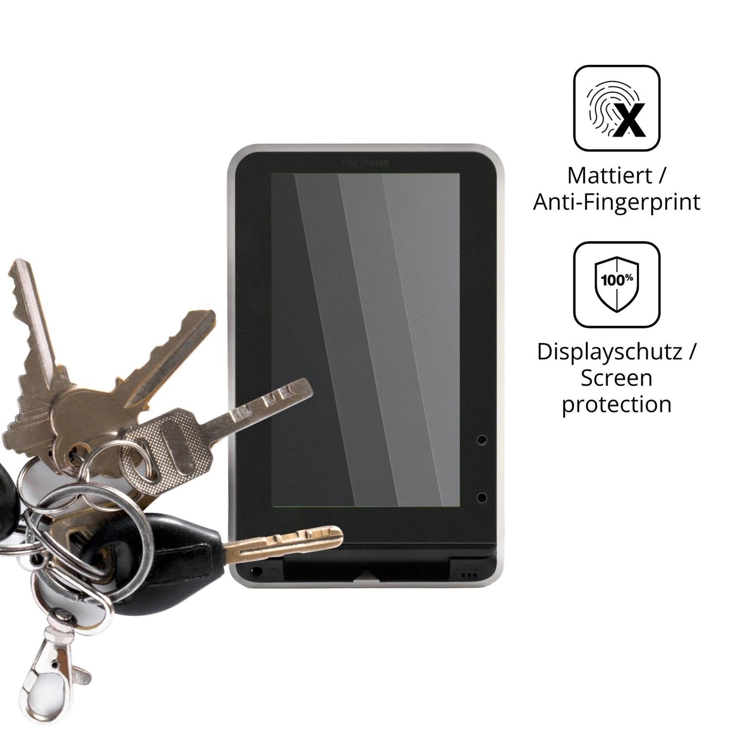 dipos Displayschutz für SENVEND UX700, mattierte Oberfläche, Blickschutzfilter und perfekter Passform