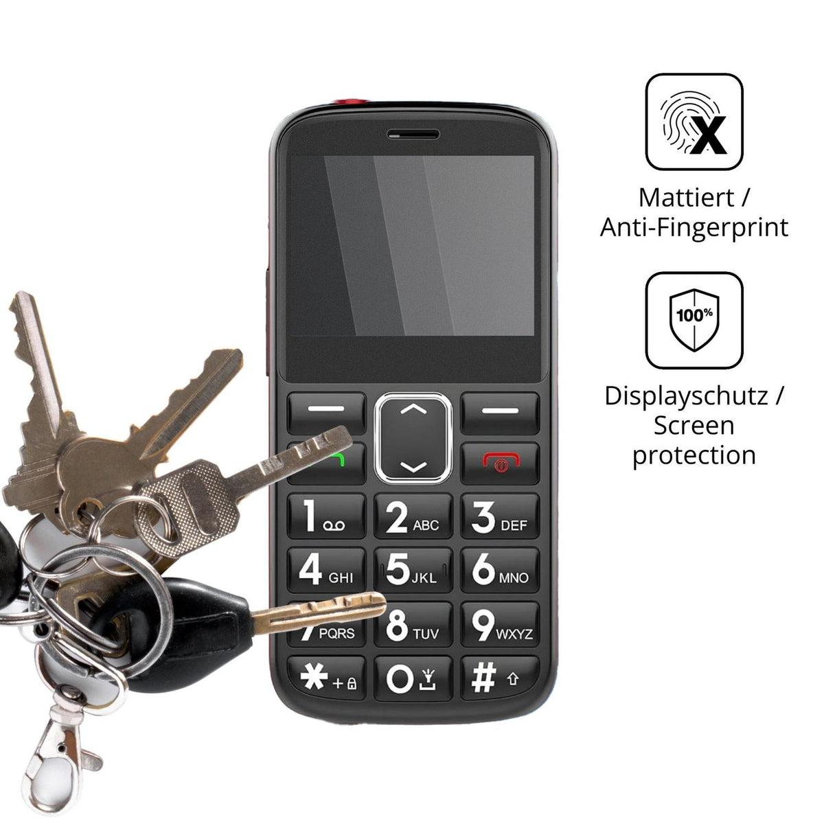 dipos Displayschutz für Senzo Z1, mattierte Oberfläche, Blickschutzfilter und perfekter Passform