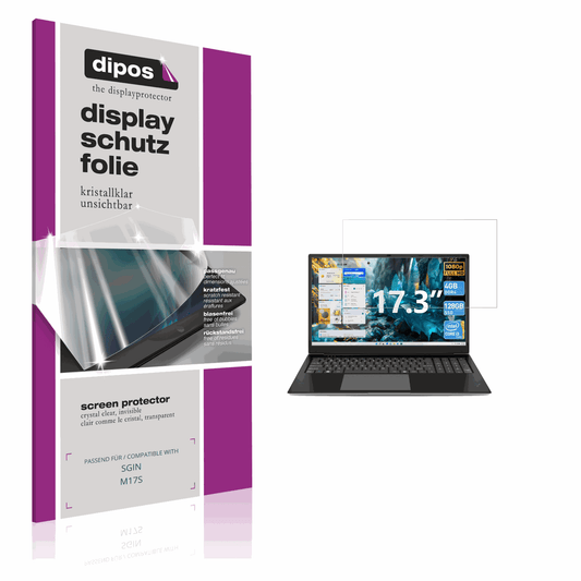 Klare Displayschutzfolie von dipos passend für SGIN M17S, präziser Zuschnitt und blasenfrei montiert