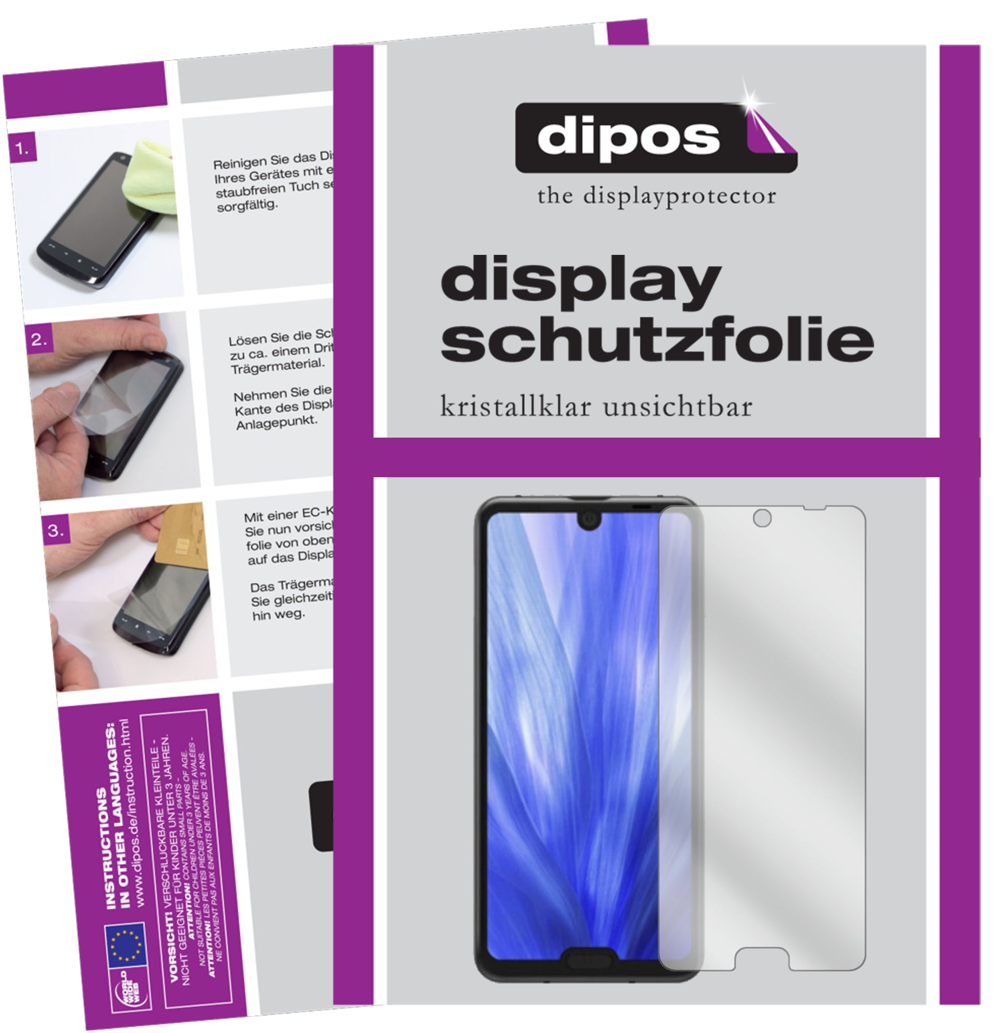 Kristallklare, dünne Schutzfolie: Kratzfest & passgenau für Sharp-Aquos R3