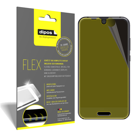 Klare Displayschutzfolie von dipos passend für Sharp Aquos R Compact, 100% Displayabdeckung und blasenfreie Montage