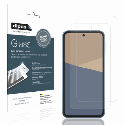 Matte Displayschutzfolie von dipos passend für sharpaquos sense 10, 9H kratzfest und blasenfrei montiert