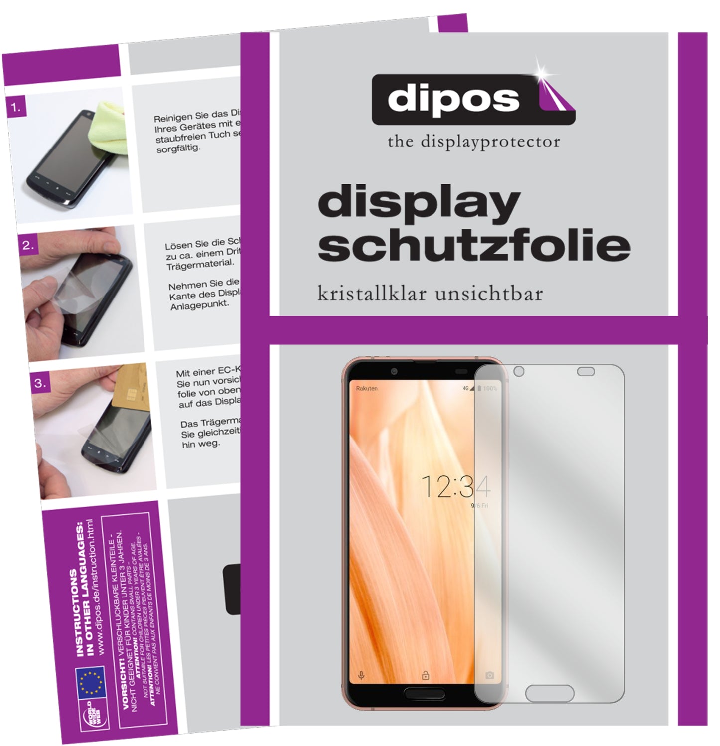 Kristallklare, dünne Schutzfolie: Kratzfest & passgenau für Sharp-Aquos Sense3