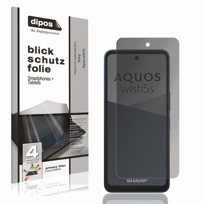 Blickschutzfolie von dipos passend für Sharp Aquos wish5s, präziser Zuschnitt und blasenfrei montiert