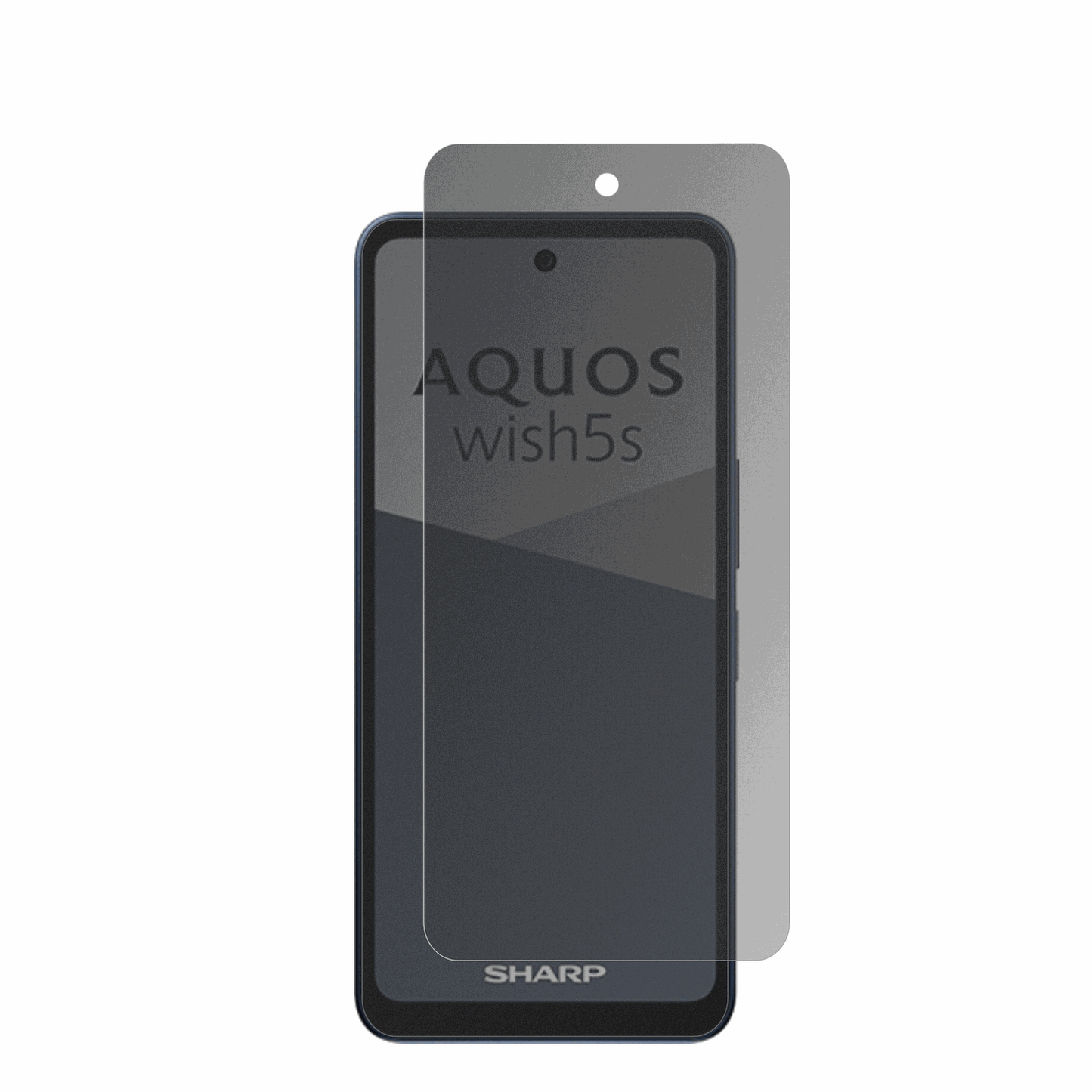 SharpAquos wish5s mit aufgebrachtem dipos Displayschutz, der seitliche Einblicke blockiert