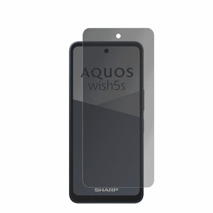 SharpAquos wish5s mit aufgebrachtem dipos Displayschutz, der seitliche Einblicke blockiert