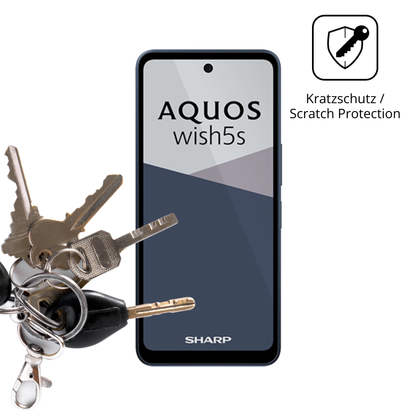 Schutz gegen Kratzer auf dem Sharp Aquos wish5s Glas durch Schlüssel oder Ähnliches