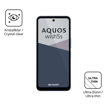 Dünne und klare Folie passend zugeschnitten für Sharp Aquos wish5s