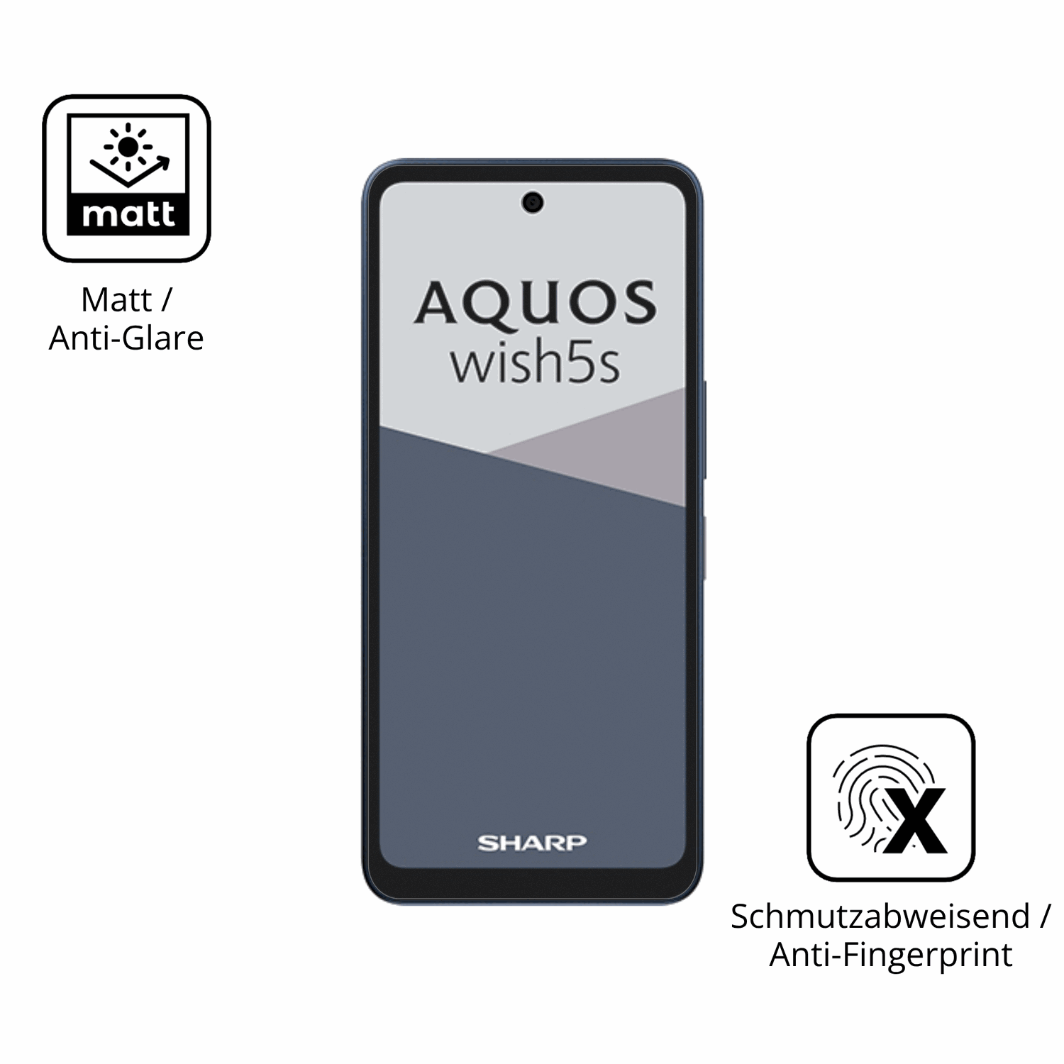 9H Hartbeschichtete, flexible Folie passend zugeschnitten für Sharp Aquos wish5s