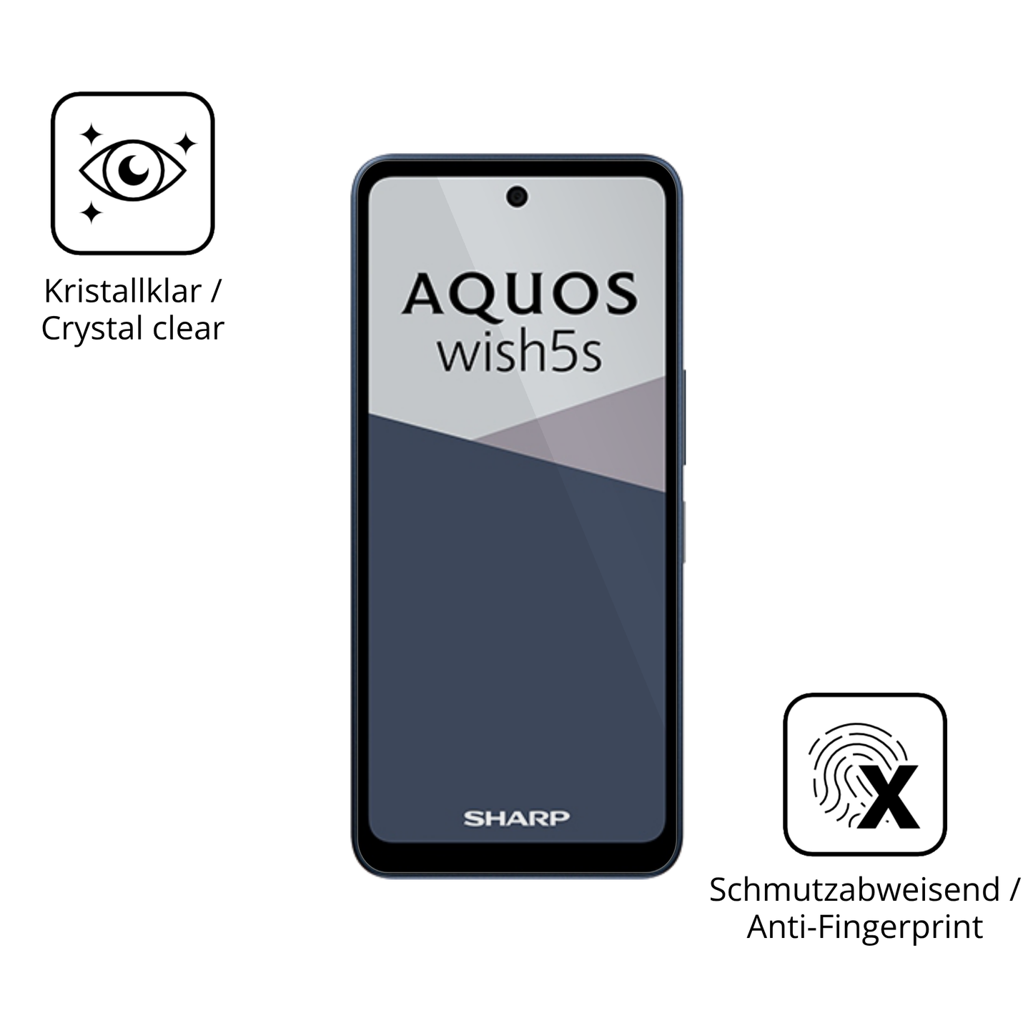 Flexible TPU-Folie passend zugeschnitten für Sharp Aquos wish5s, vollständige Abdeckung