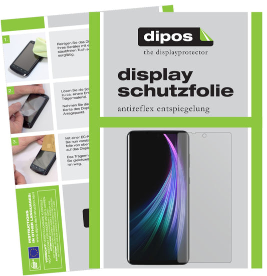 Matte Displayschutzfolie von dipos passend für Sharp Aquos Zero 2, präziser Zuschnitt und blasenfrei montiert