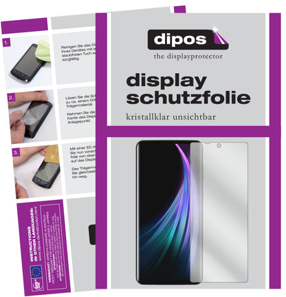 Klare Displayschutzfolie von dipos passend für Sharp Aquos Zero 2, präziser Zuschnitt und blasenfrei montiert