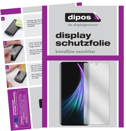 Klare Displayschutzfolie von dipos passend für Sharp Aquos Zero 2, präziser Zuschnitt und blasenfrei montiert