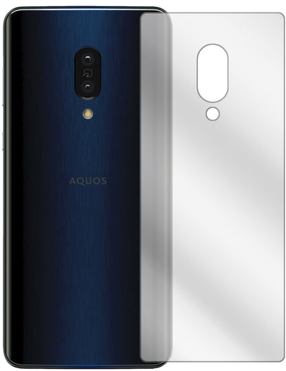 SharpAquos Zero 2 Rückseite mit aufgebrachter dipos Displayschutzfolie, glasklare Darstellung ohne Einschränkungen