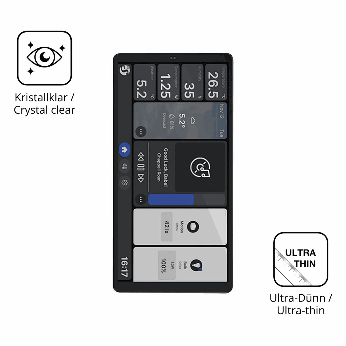 2x Screen Protector for Shelly Wall Display X2i Protection Crystal Clear dipos
