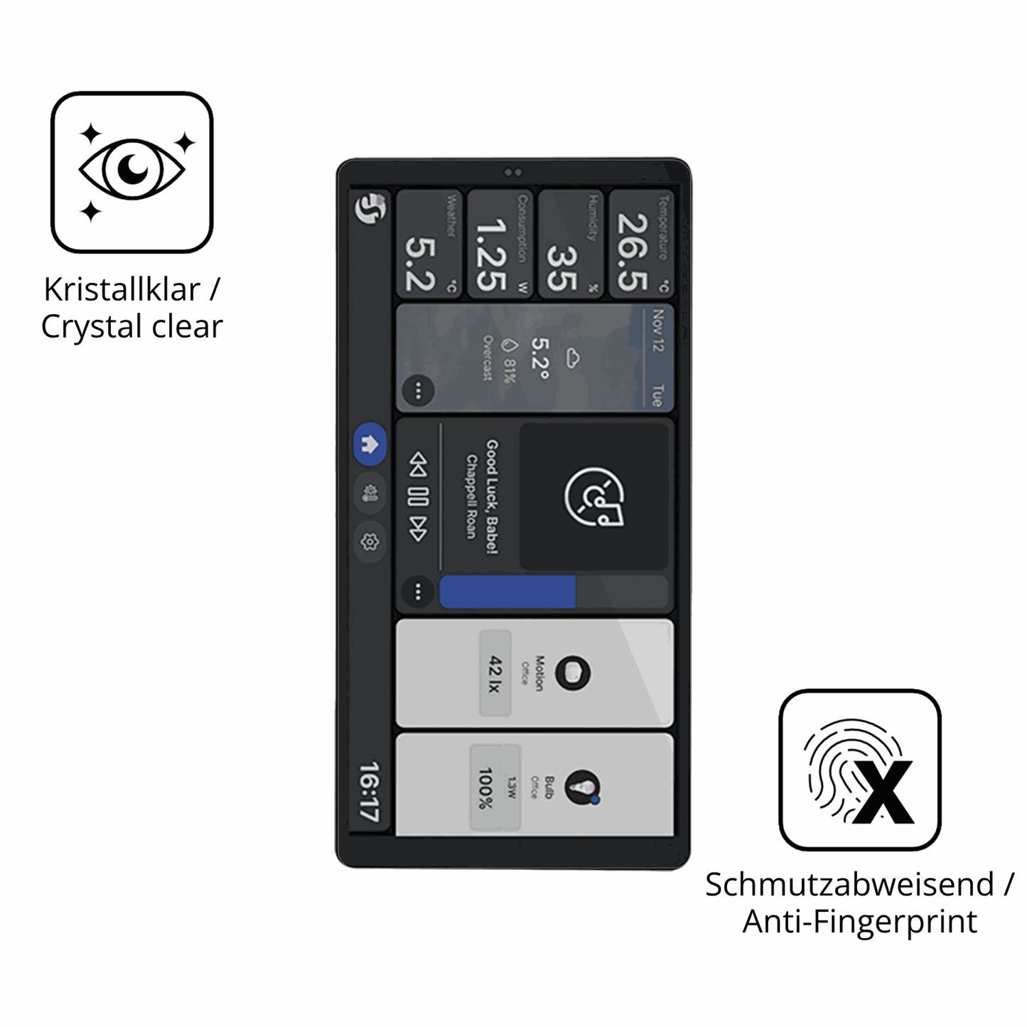 2x Screen Protector for Shelly Wall Display X2i Flexible Glass 9H dipos