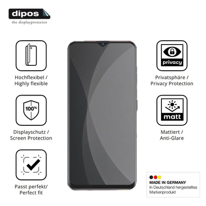 Flexible TPU-Folie passend zugeschnitten für FOXIONO S21U, mit Privatsphäre-Schutz durch Sichtschutz-Folie