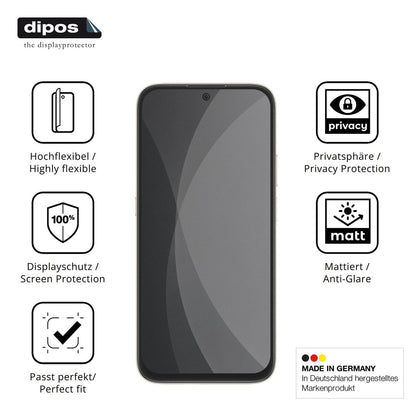Flexible TPU-Folie passend zugeschnitten für Honor X7e Plus 5G, mit Privatsphäre-Schutz durch Sichtschutz-Folie