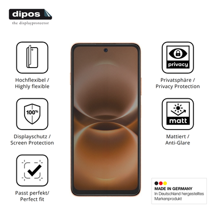 Flexible TPU-Folie passend zugeschnitten für Huawei Enjoy 90m Plus, mit Privatsphäre-Schutz durch Sichtschutz-Folie