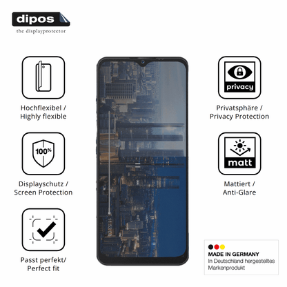 Flexible TPU-Folie passend zugeschnitten für invens Note 12P, mit Privatsphäre-Schutz durch Sichtschutz-Folie
