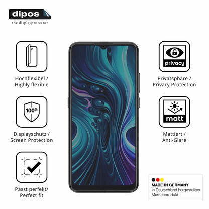 Flexible TPU-Folie passend zugeschnitten für Logicom Onix, mit Privatsphäre-Schutz durch Sichtschutz-Folie