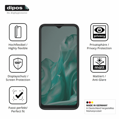 Flexible TPU-Folie passend zugeschnitten für Logicom Sense, mit Privatsphäre-Schutz durch Sichtschutz-Folie