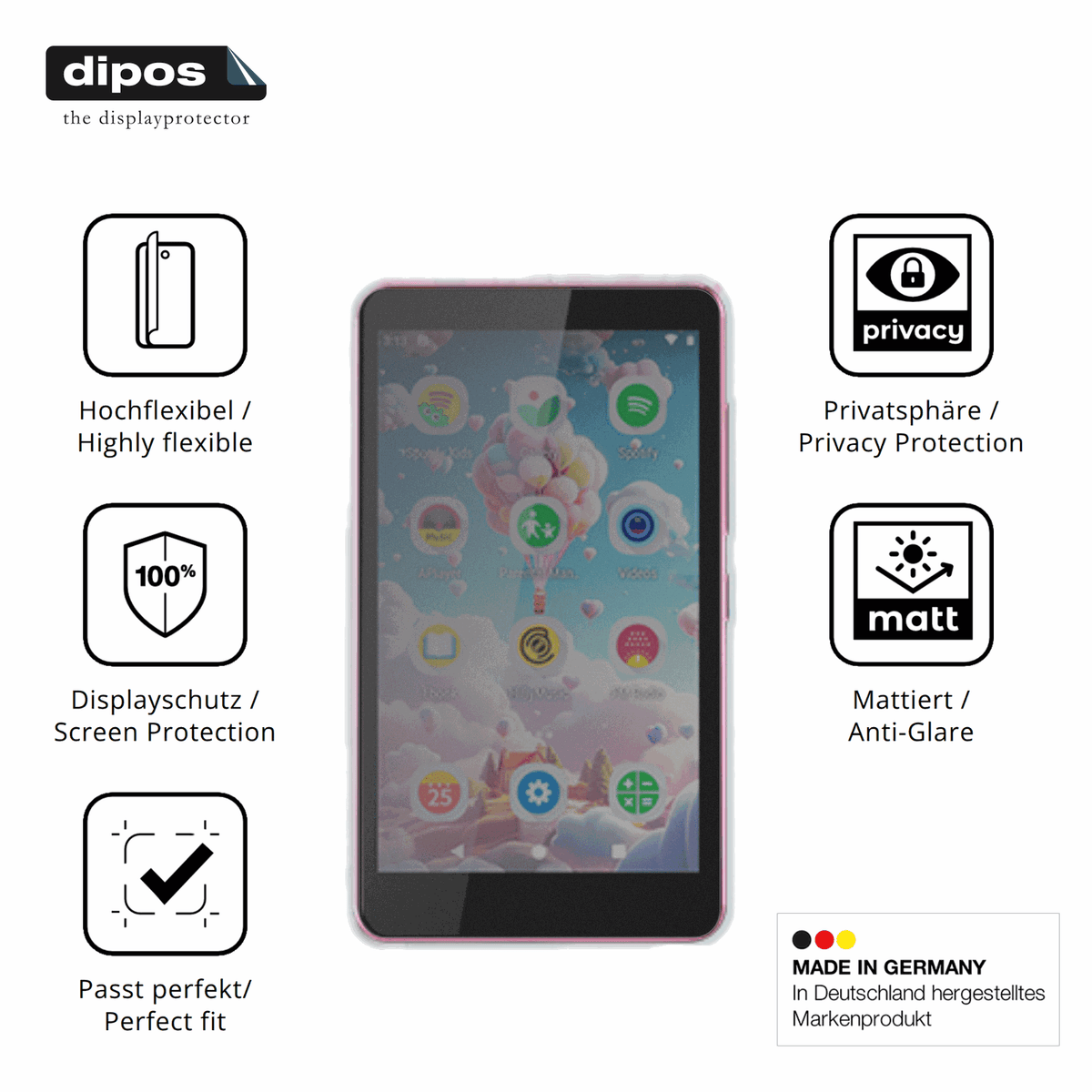 Flexible TPU-Folie passend zugeschnitten für Luoran M4S, mit Privatsphäre-Schutz durch Sichtschutz-Folie