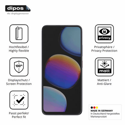 Flexible TPU-Folie passend zugeschnitten für Nubia V80 Max, mit Privatsphäre-Schutz durch Sichtschutz-Folie