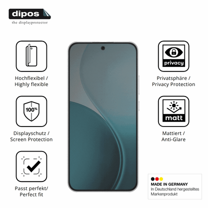 Flexible TPU-Folie passend zugeschnitten für Oppo F33 5G, mit Privatsphäre-Schutz durch Sichtschutz-Folie