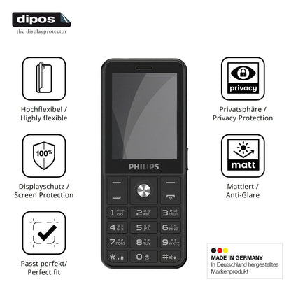 Flexible TPU-Folie passend zugeschnitten für Philips E2221, mit Privatsphäre-Schutz durch Sichtschutz-Folie