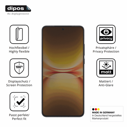 Flexible TPU-Folie passend zugeschnitten für Vivo iQOO 15T, mit Privatsphäre-Schutz durch Sichtschutz-Folie