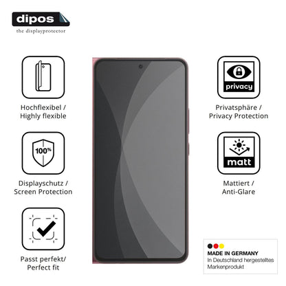 Flexible TPU-Folie passend zugeschnitten für Vivo Y21d, mit Privatsphäre-Schutz durch Sichtschutz-Folie