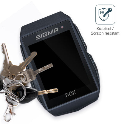dipos Displayschutz für Sigma Rox 11.1, transparente Oberfläche, perfekte Passform auch für die Rundungen