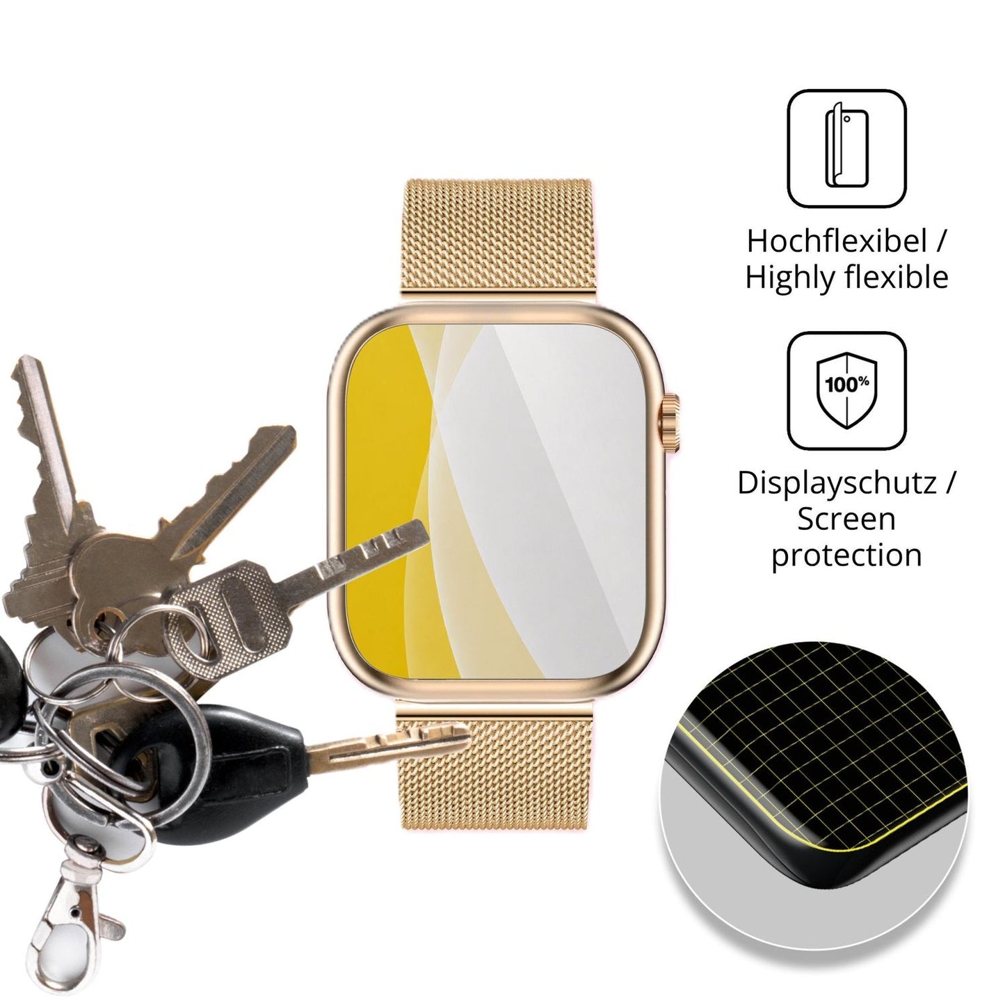 dipos Displayschutz für Siltcon Serea 1.32 Zoll, transparente Oberfläche, geringe Dicke und perfekte Passform